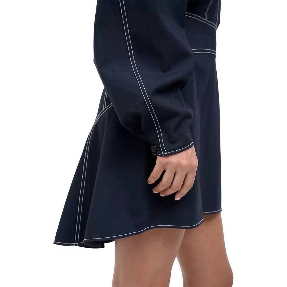 NEW STAUD kiln long sleeve mini dress in navy - Picture 6 of 6
